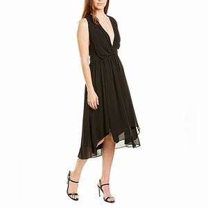 HAUTE HIPPIE‎ Slevelees Crepe Asymtrical Dress Cutout Back Size XS